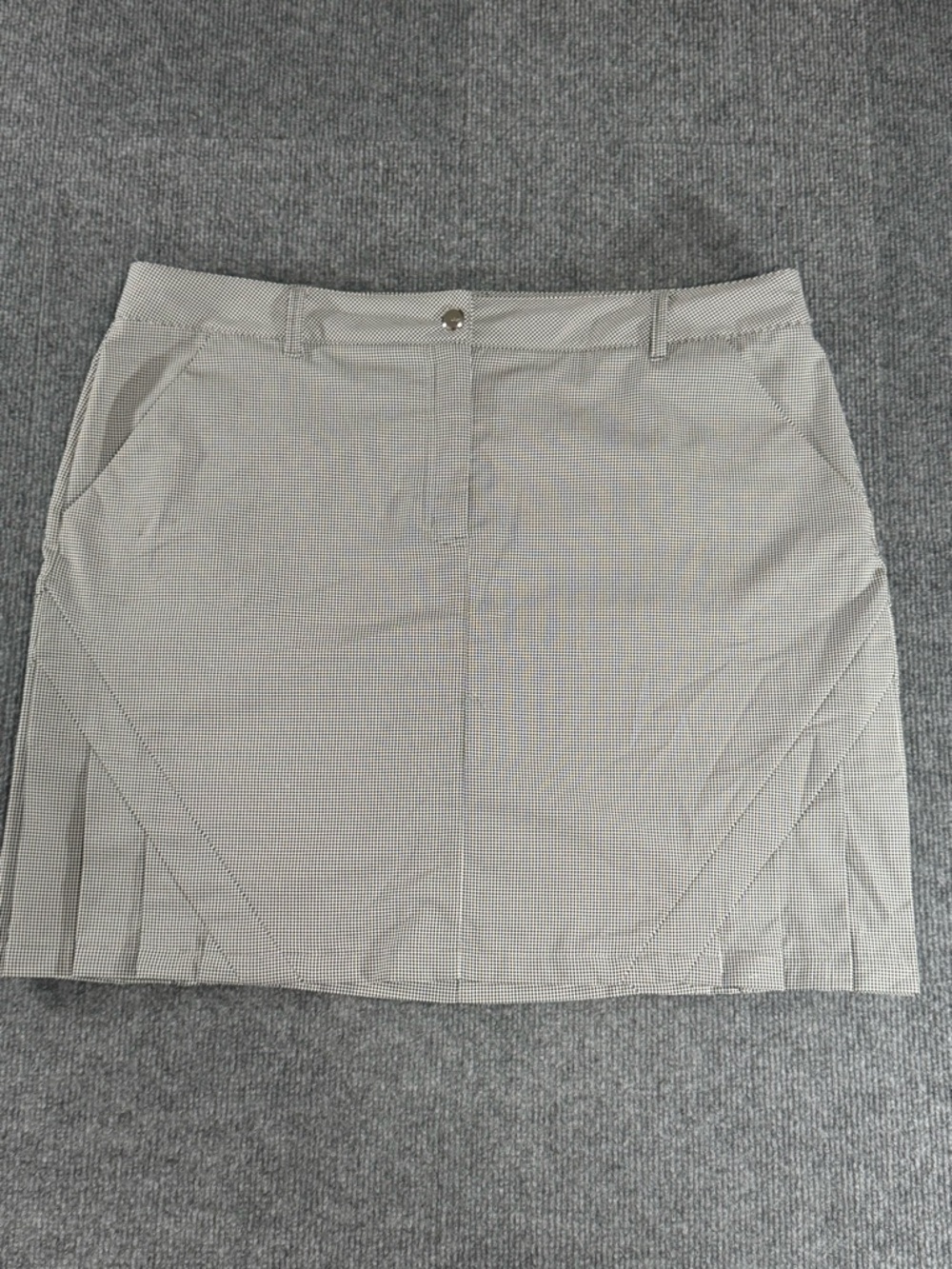 N'Vo Gingham Golf Skort 14 Black White Mini Check Pleated Sides Athletic Preppy